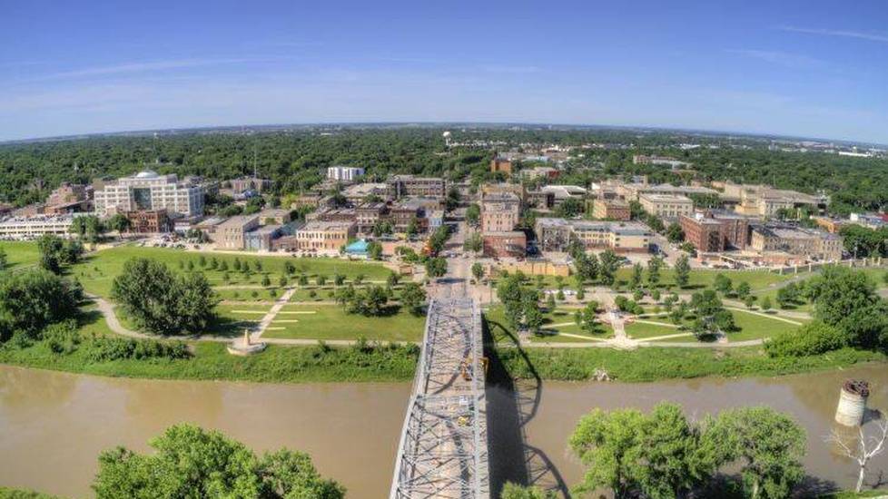Grand Forks river in North Dakota