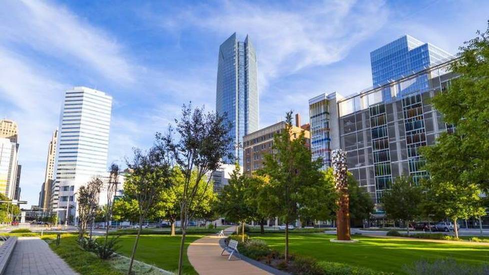 Street view of downtown Oklahoma City